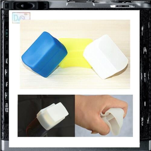 White Yellow Blue Silicon Soft Flash Bounce Cap Dome Diffuser Softbox For Canon 420EX Speedlite
