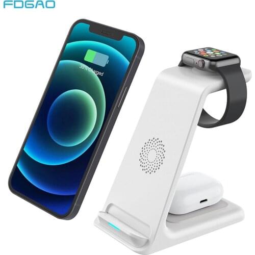 20W 3 In 1 Qi Wireless Charger Fast Charging Station For IPhone 12 11 XR XS X 8 Apple Watch 6 SE AirPods Pro Chargers Stand Dock
