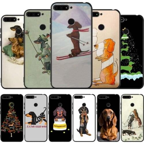 Dachshund dog black Silicone Phone Case For honor 30 20 Pro 8 8X 9 10 20 Lite Mate 10 20 30 Lite Pro cover
