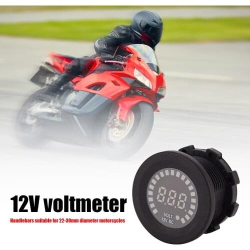 12V DC Durable Digital Voltmeter Blue LED Display Voltage Meter for Car Motorcycle Car Tachometer Voltage Indicator 50*40*40mm