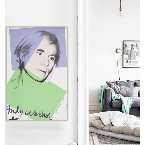 Citon Andy Warhol《Self-Portrait,1978》Pop Art Canvas Oil Painting Art Poster Decorative Print Picture Wall Decor Home Decoration