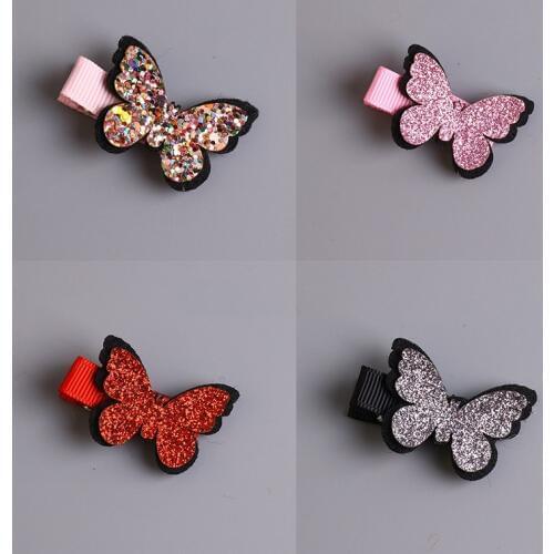 Baby Girls Hair Accessories Sequins Heart Butterfly Barrettes Glitter Stars Clip Pin Kids Children Hairpin