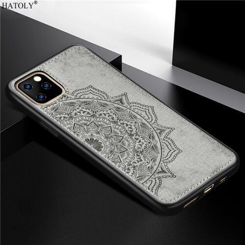 For Cover iPhone 11 6.1" Case TPU Frame Cloth Fabric Back Cover For iPhone 11 Protective Phone Bumper Case For iPhone 11 Fundas