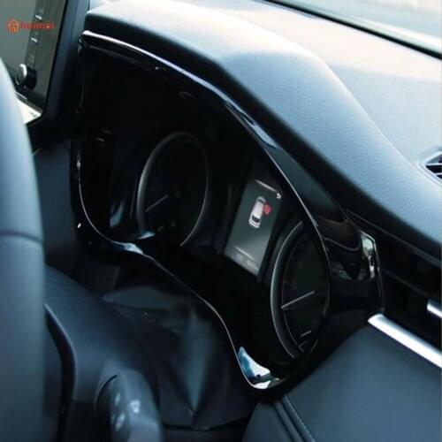 For Toyota Harrier Venza 2020 2021 Black ABS Car Interior Dashboard Instrument Panel Screen Frame Cover Trim Sticker Accessories