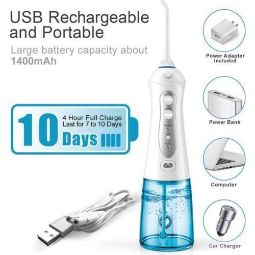 5 Modes Oral Irrigator USB Rechargeable Water Floss Portable Dental Water Flosser Jet 300ml Irrigator Dental Teeth Cleaner