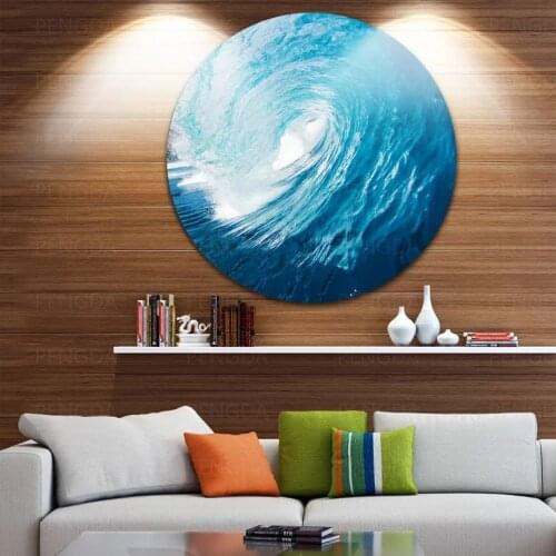 HD Print Painting Home Decor Ocean Waves in Hawaii Canvas Poster Modular Pictures Modern Round Living Room No Frame Wall Art