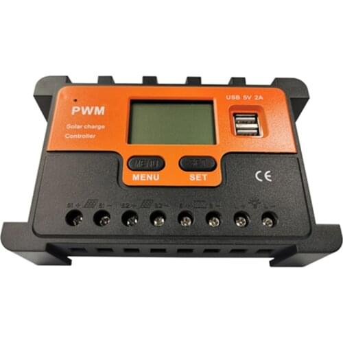 Dual USB LCD Display Screen Solar Charge Controller PWM 12V 24V Solar Cell Panel Battery Controller Voltage Charger Regulator