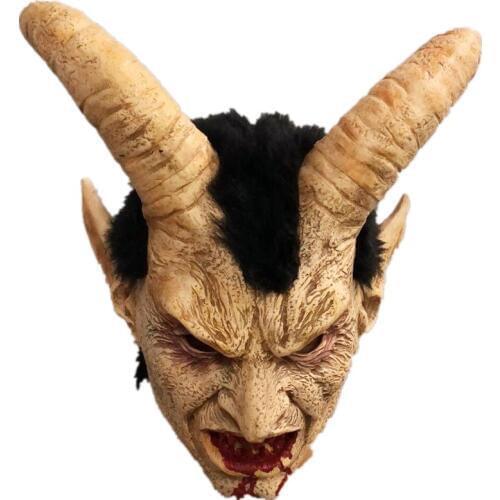 Lucifer Horn masque latex Masks Halloween Costume Scary demon devil movie cosplay Horrible mask Adults Party props