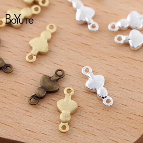 BoYuTe (200 Pieces/Lot) 5*11MM Metal Brass Connector Charms DIY Handmade Jewelry Accessories Materials