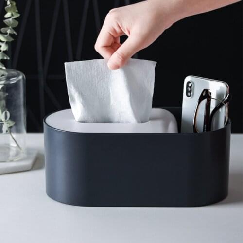 Multifunctional Tissue Box Holder Home Room Desktop Storage Case Pen Remote Control Glasses Toilet Paper Storage Container