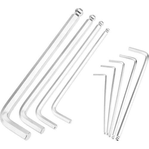 MOYOTEC Durable Ball End Hex Wrench Allen Key Hand Tools Metric Allen Nickel Plating 1.5mm-6mm Hexagon Keys Hand Tools Kits