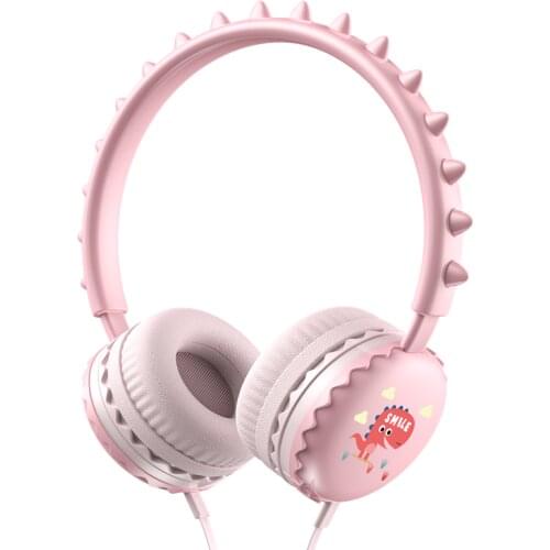 Cute Dinosaur Kids Headphones with Microphone HD Sound 3.5mm Wired Headphones for Children School Birthday Travel Xmas Gifts