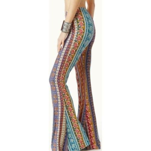 2019 New Hot Sale Boho Vintage Pants Bell Bottom Wide Leg Pants Trousers Stretc