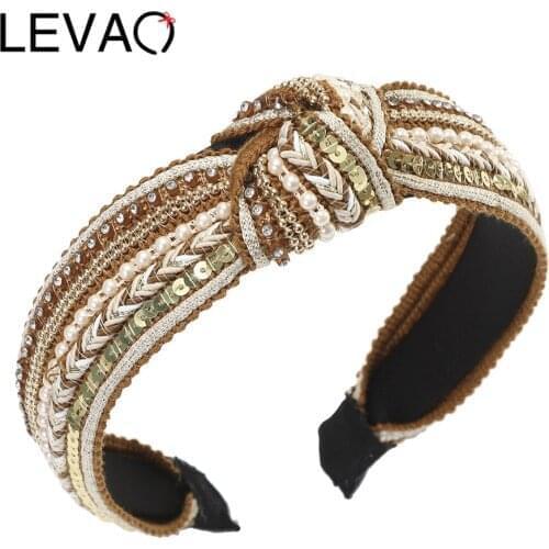 LEVAO Hair Accessories Bohemian Style Weaving Hairbands Fashion Knot Headband Winter broadside Hair Hoop Hair Bands Headdress
