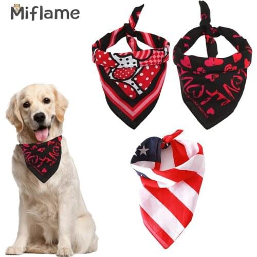 Miflame Valentine Dogs Collar For Pet Bandanas Labrador Border Collie Collars Adjustable Dog Necklace Printed Dogs Bibs Fashion