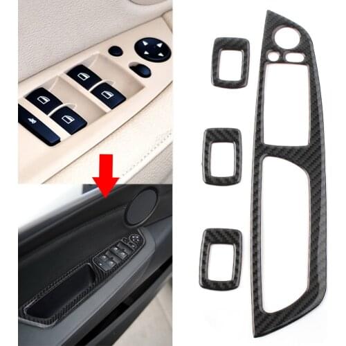 Carbon Fiber Car Door Window Button Frame Cover Trim For BMW X5 E70 X6 E71 2008 2009 2010 2011 2012 2013 LHD Only