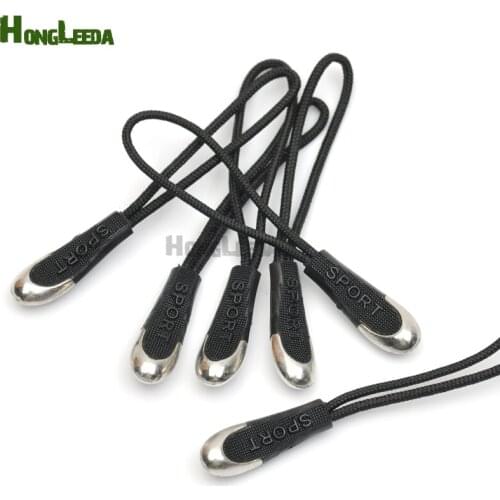 DIY 100pcs slip-resistant zipper puller fashion black plastic / nickle metal apparel luggage bag sportwear free shipping 003