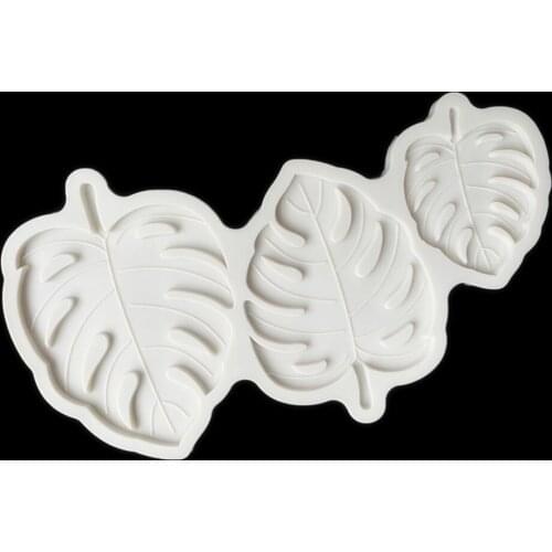 Tropical Leaves Border Silicone Molds Diy Party Turtle Leaf Cupcake Topper Fondant Cake Decorating Tools Chocolate Candy Moulds