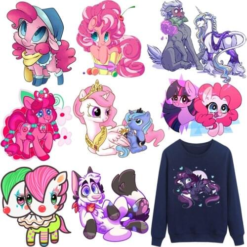 Cute Unicorn Patches Pony Thermal Stickers on Clothes Iron-on Transfers for Clothing Thermoadhesive Patch Diy Applique for Kids