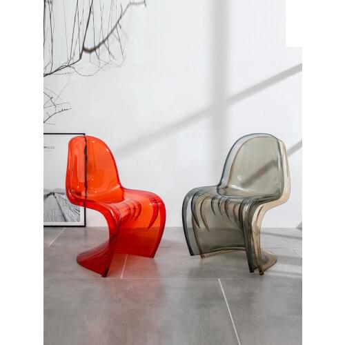 S-type acrylic transparent chair simple personality crystal dining room furniture modern creative design negotiation chair