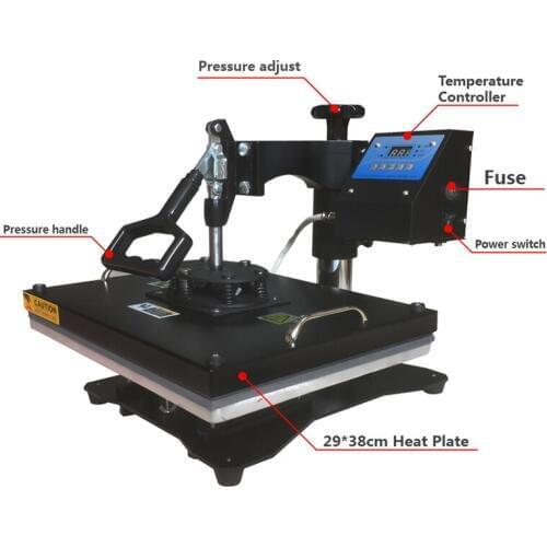 New 38*43CM 8 in 1 Combo Heat Press Printer Machine 2D Thermal Transfer Printer for Cap Mug Plate T-shirts Printing