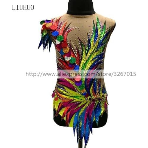LIUHUO Figure Skating Dress Womens Girls' Ice performance Rhythmic gymnastics competition Dance Leotard Artistic Costume Tights