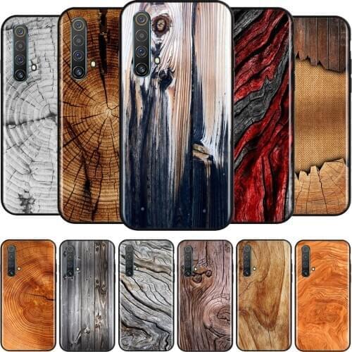 Pattern Wood Textures Silicone Cover For Realme V15 X50 X7 X3 Superzoom Q2 C11 C3 7i 6i 6s 6 Global Pro 5G Phone Case