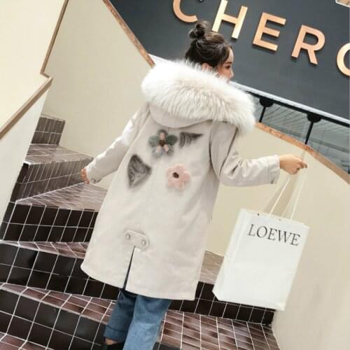 Rabbit Real Fur Rex Parka Long Jacket Winter Coat Women Abrigos Mujer Invierno 2020 2929YY958