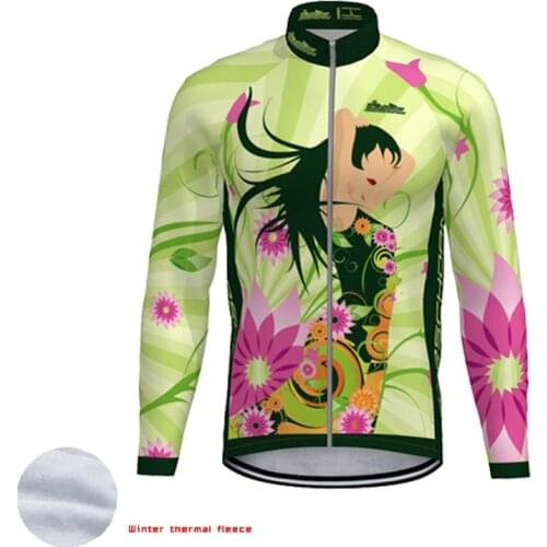 SPTGRVO Mallot Ciclismo Mujer Invierno 2020 Cycling Clothing Women Thermal Fleece Long Sleeve Bike Jersey Girls MTB Bicycle Tops