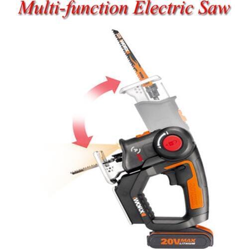 20V Curve Reciprocating Saw Multi-function Chainsaw Home Small Woodworking Cutting Power Tools With Charger WX550