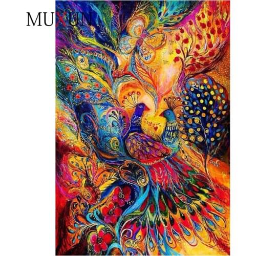 Muxun 5D Diy Diamond Painting Full Square/Round Drill Peacock Feather Crystal Embroidery Cross Stitch Gift Home Decor Gift Ep105