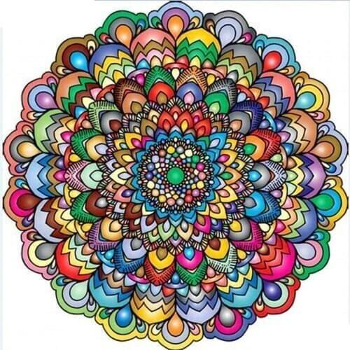 ARTBACK 5D diamond painting mandala colorful icon full square / round diamond art religious handmade mosaic embroidery sticker