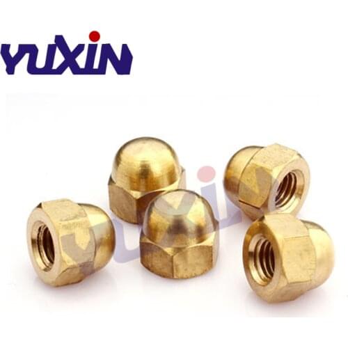 Free Shipping 100pcs 50pcs DIN1587 Acorn Nuts M3 M4 M5 M6 M8 M10 Copper Bronze Brass Cap Nut Acorn Dome Head Hex Nuts