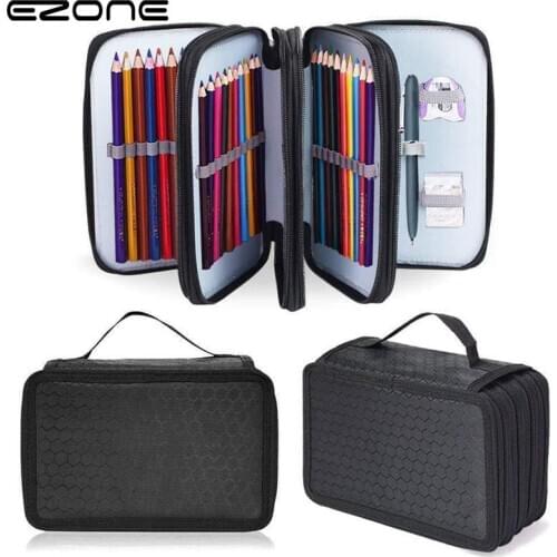 EZONE Pen Pencil Cases Zip Stationery Pouch Bag Case Large Capacity School Art Storage Pencil Case School Pencils Stationery