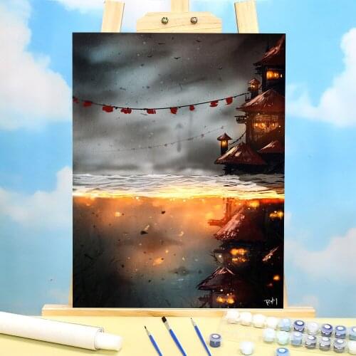 Scenery The Rising Depth DIY Paint By Numbers Set Oil Paints 40*50 Painting On Canvas Decorative Paintings Handiwork