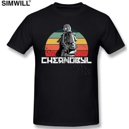 Graphic Retro Chernobyl Tees Shirts Mens Round Neck Short Sleeve Soft Cotton T Shirt Adult Custom Print T-shirts Fathers Gift