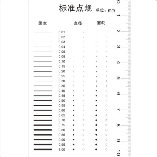 Stain crack comparison card scratch standard point line gauge film ruler comparison card appearance inspection