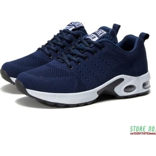 Men Air Cushion Sneakers Breathable Running Shoes Men Women Outdoor Fitness Sports Shoes Female Lace-up Casual Shoes Big Size
