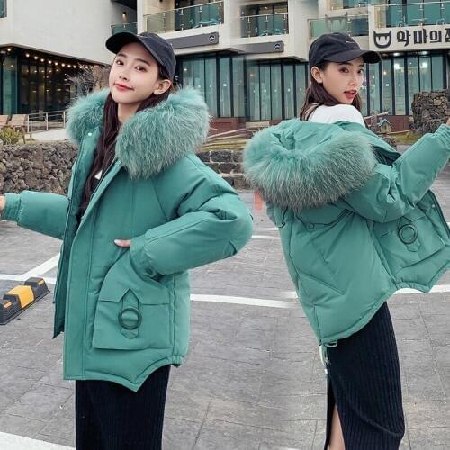Winter Jacket Women Long Coat Down Cotton Coat Quilted Female Fur Hooded Parka Outdoor Snow Jacket