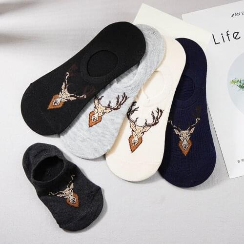 5pair/lot Summer Cotton Man Short Socks Animal Print Fashion Breathable Boat Socks Comfortable Casual Socks Male Hot White Socks