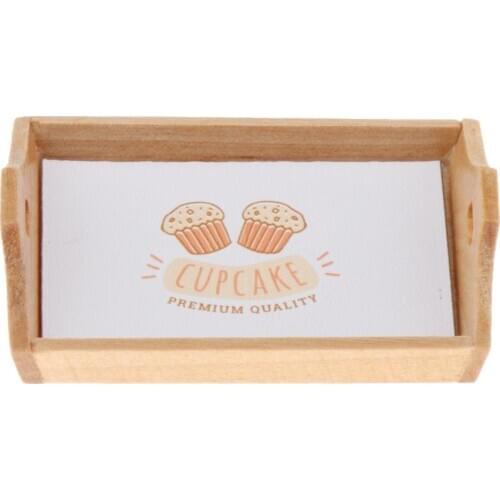 1/12 Scale Dollhouse Simulation Wooden Tray Model Toys Miniature Accessories