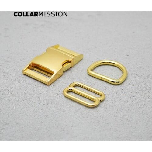 Metal Plated Buckle (Metal Buckle+ Adjust Buckle+ D Ring/set) For Backpack 25mm Webbing Accessory DIY Handmade Pet Collar
