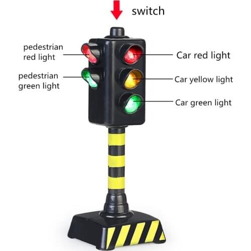 Mini Traffic Signs Road Light Block with Sound LED Children Kids Educational P31B