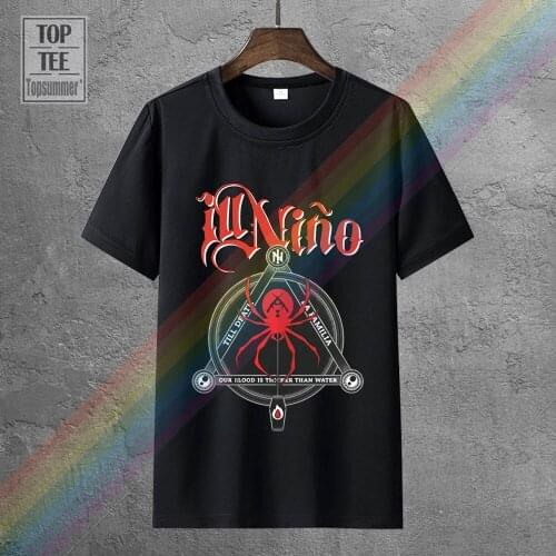 Authentic Ill Nino Band Black Widow Spider Coffin T Shirt S M L Xl 3Xl New Men Short Sleeves T Shirt Top Tee