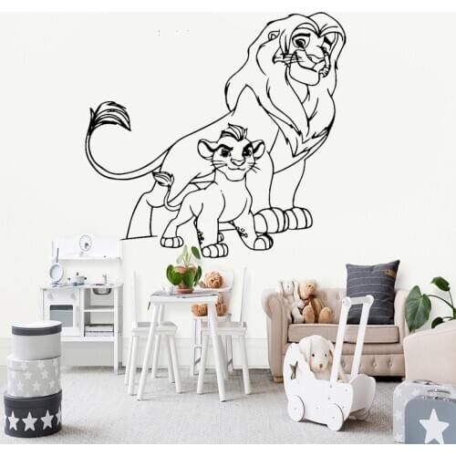 Simba Wall Sticker Lion King Decal Boys Room Decoration Kids Bedroom Art Mural Cartoon Nursery Stickers Love And Accompany
