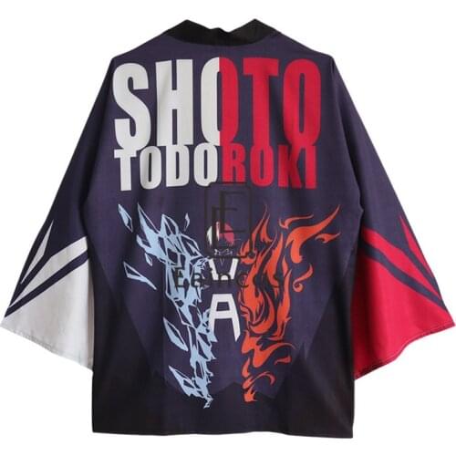 New My Hero Academia Todoroki Shoto Cosplay Costumes Kimono Adult Kids Cloak Cardigan Haori Casual Jacket Coat Japanese Pajamas