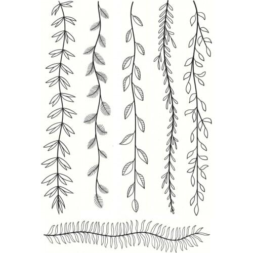 Leaf stripe Transparent Clear Silicone Stamp/Seal for DIY scrapbook/photo album Decorative clear stamp sheets ST0866