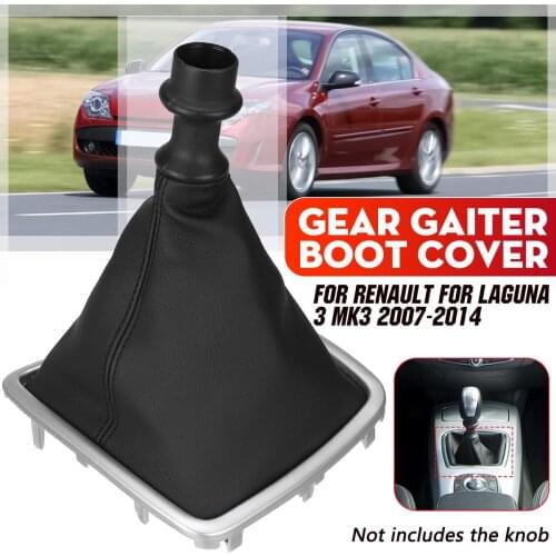 For Renault/Laguna 3 Mk3 2007-2014 Gear Shift Gaiter Boot Cover PU Leather Shifter Lever Boot Gaitor Dust-proof Cover