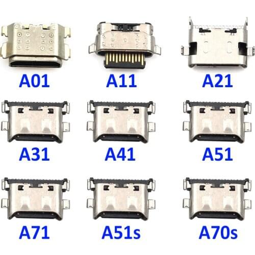 100Pcs USB jack connector charger Charging Port For Samsung A10 A20 A30 A50 A70 A51 A71 A21s A10s A11 A21 A31 A01 A51s A32 A52