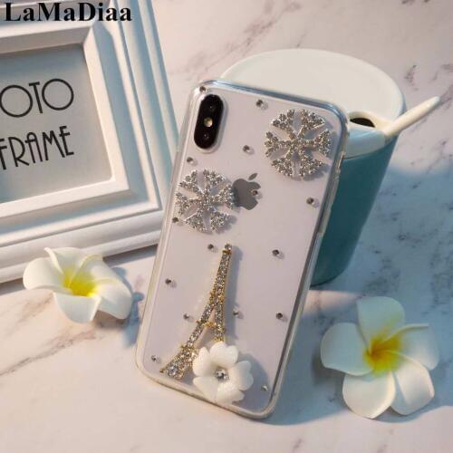 Luxury Bling Diamond Phone Case For iphone 11 12 Pro Max X XR XS MAX 6 6S Plus 7 8 Plus Rhinestone Snowflake Soft TPU Back Cover